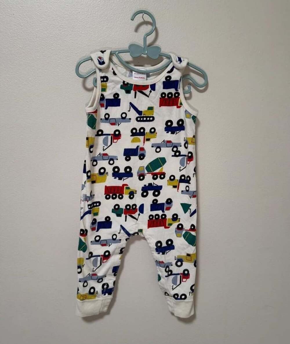 Hanna Andersson Construction Trucks Print Sleeveless Romper